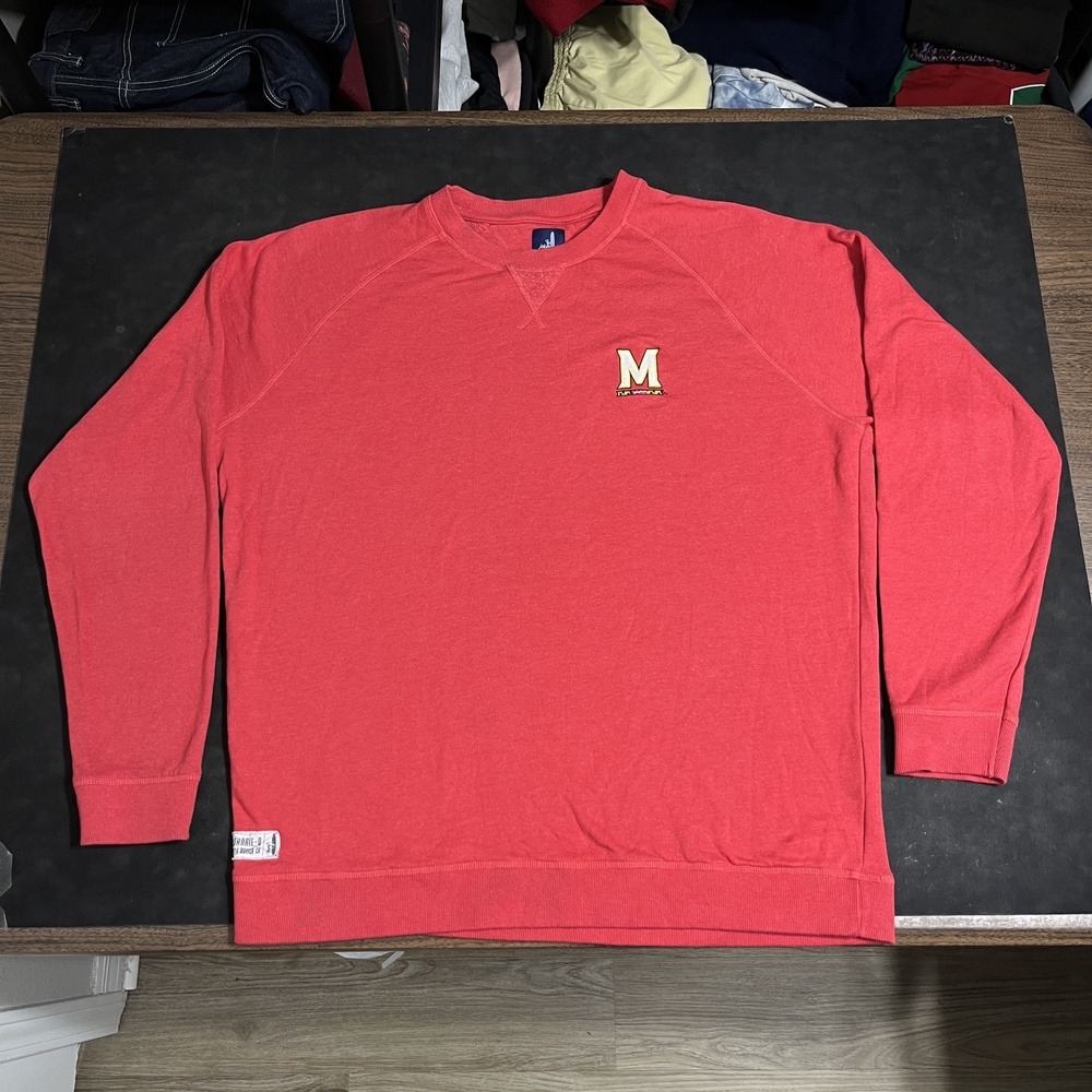 Maryland Terrapins Sweatshirt Mens XL Red NCAA Football Johnnie-O Pamlico